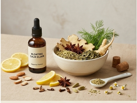 Natural support for bloating and digestive calm - herbal elixir