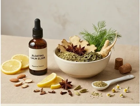 Natural support for bloating and digestive calm - herbal elixir